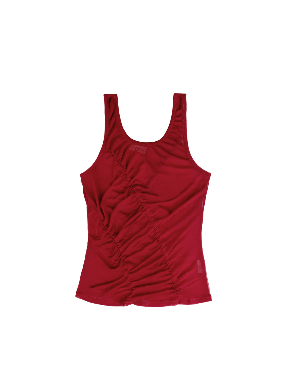 Sheer Ruched Tank (Ruby)