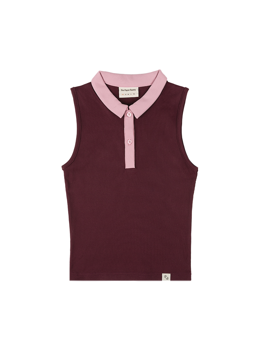 Sleeveless Polo (Pomegranate)