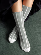 Ribbed Knit Socks (Herring)