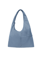 The Arc slouchy hobo-style bag in grey blue nylon with adjustable shoulder strap