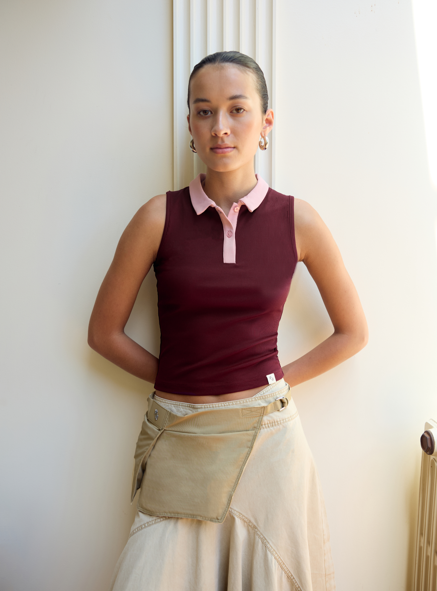 Sleeveless Polo (Pomegranate)