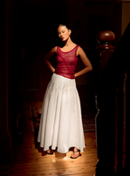 Sheer Ruched Tank (Ruby)