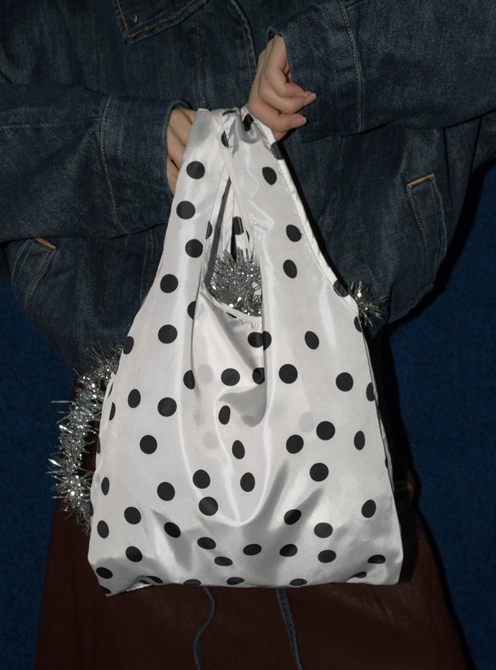 Mini Reusable Bag (Polka Dot Cream)