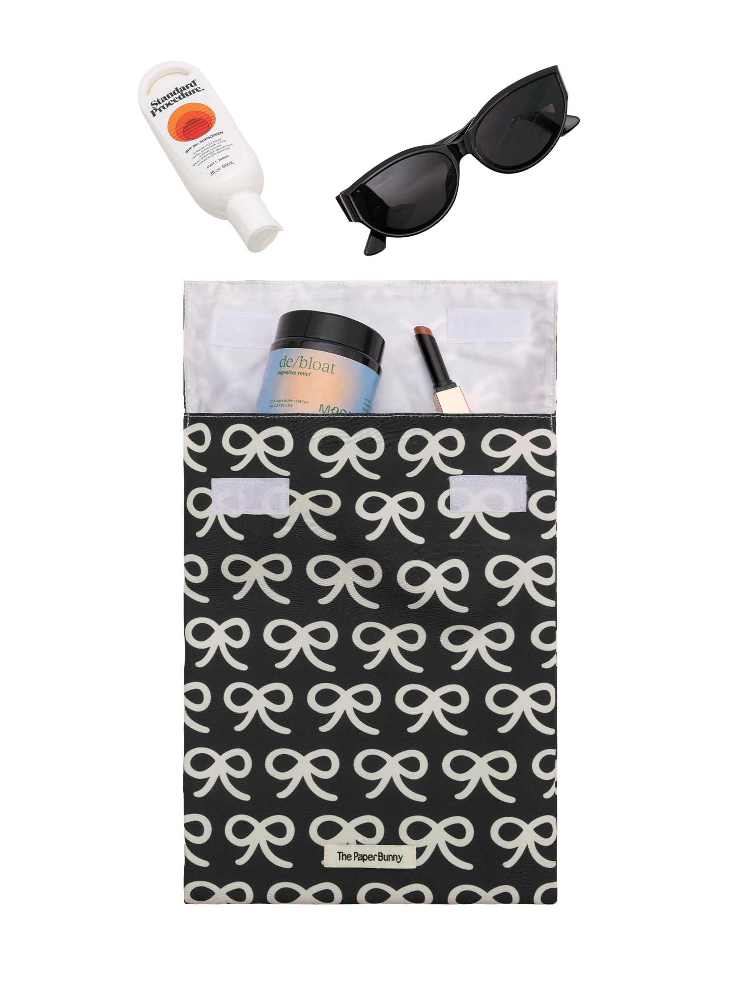 Large Pocket Pouch (Ribbons Black)