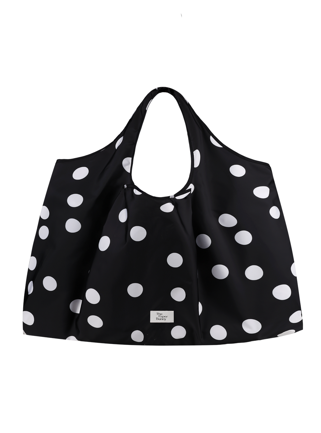 Large Reusable Tote (Polka Dot Black)