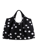 Large Reusable Tote (Polka Dot Black)