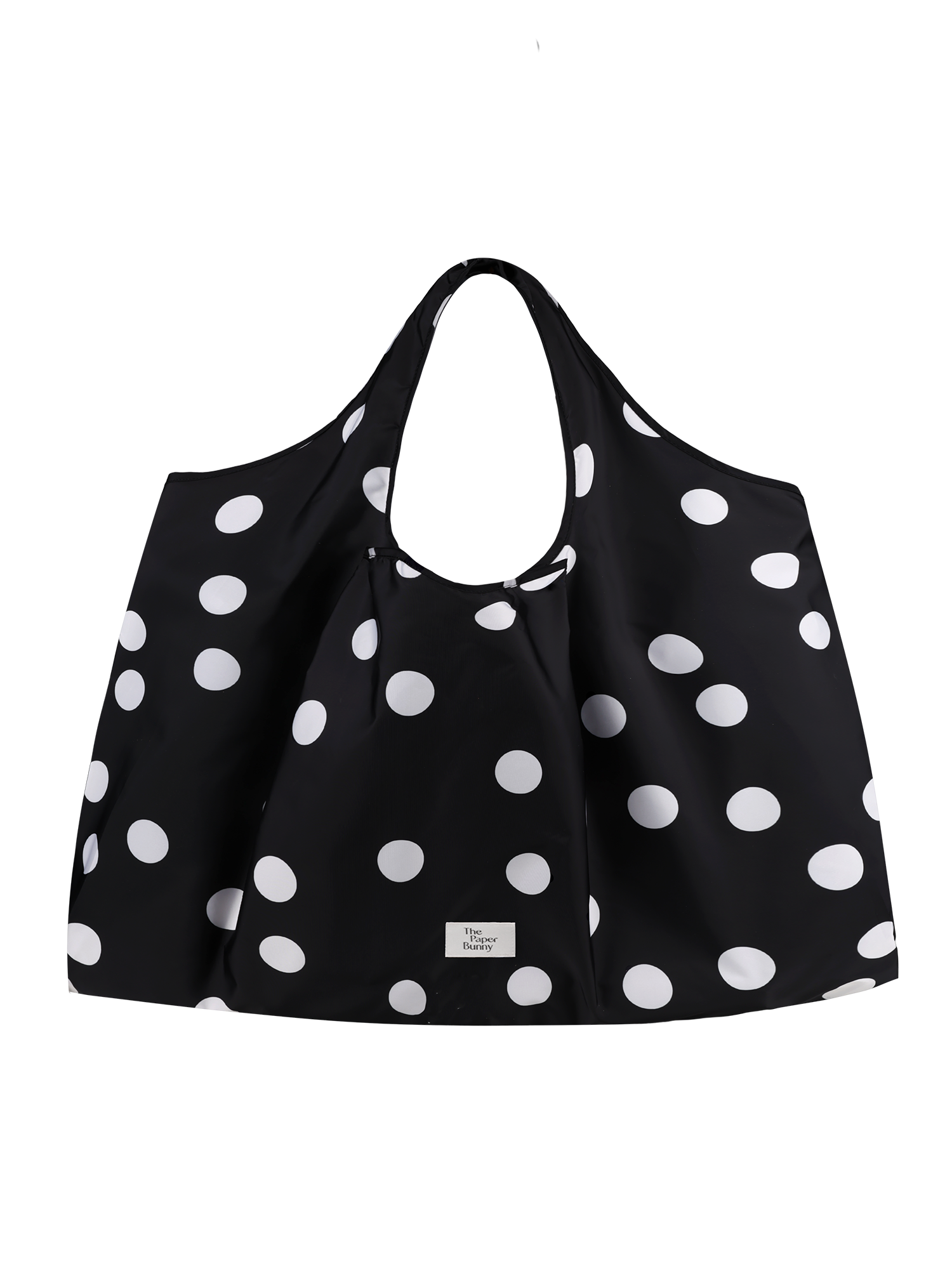 Large Reusable Tote (Polka Dot Black)