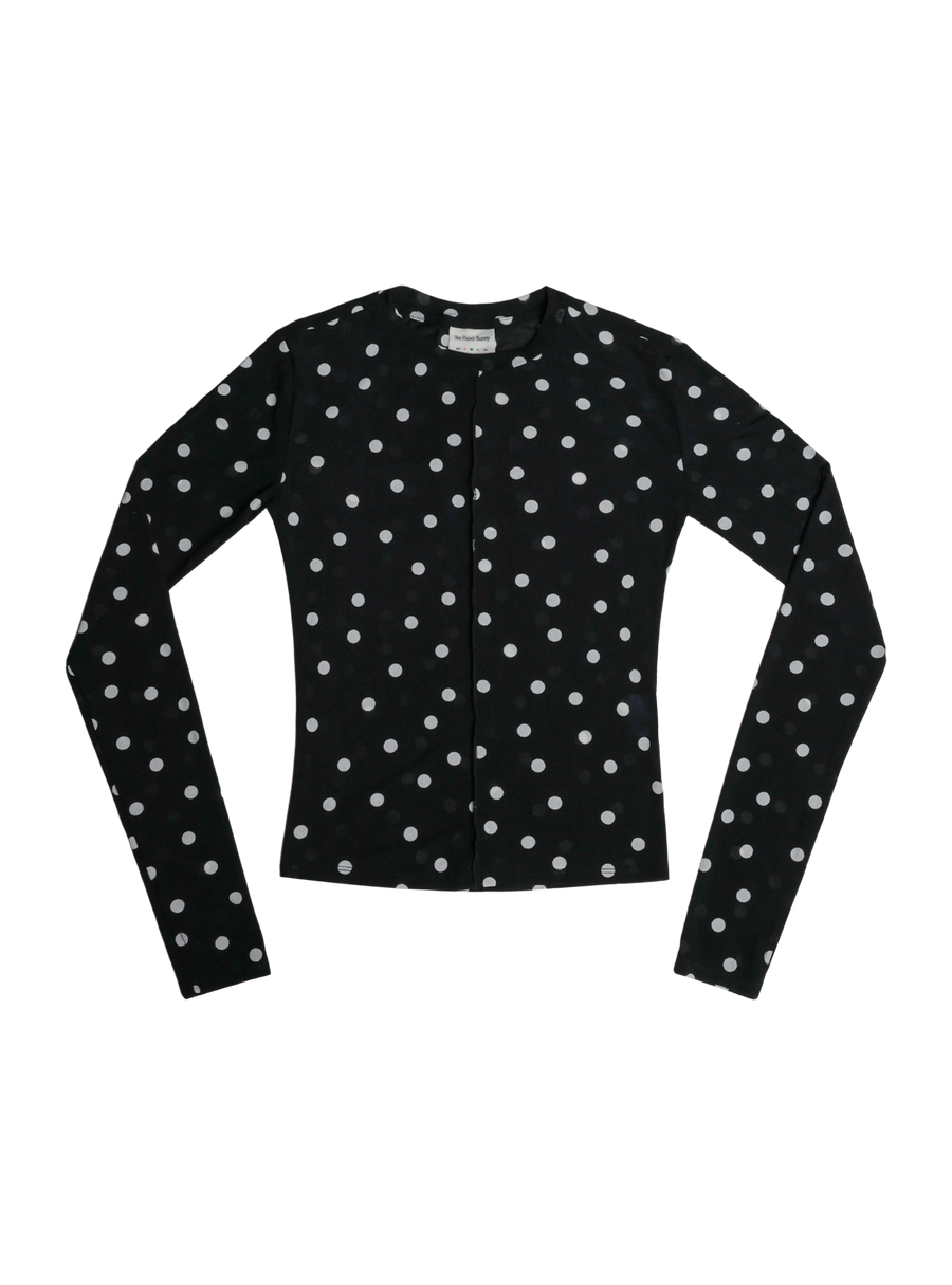 Polka Dot Mesh Top (Noir)