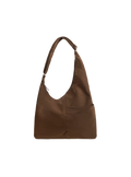 The Midi Arc slouchy hobo-style bag in chocolate brown nylon with adjustable shoulder strap