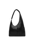 The Midi Arc slouchy hobo-style bag in matte black vegan leather with adjustable shoulder strap
