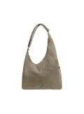 The Midi Arc slouchy hobo-style bag in beige nylon with adjustable shoulder strap