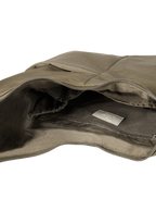 Interior of the Midi Arc hobo-style bag in beige nylon, with multiple pockets and a bottle holder