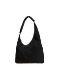 The Midi Arc slouchy hobo-style bag in black nylon with adjustable shoulder strap