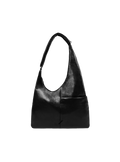 The Midi Arc slouchy hobo-style bag in black vegan leather with adjustable shoulder strap