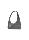 The Mini Arc slouchy hobo-style shoulder bag in deep grey vegan leather with exterior pockets