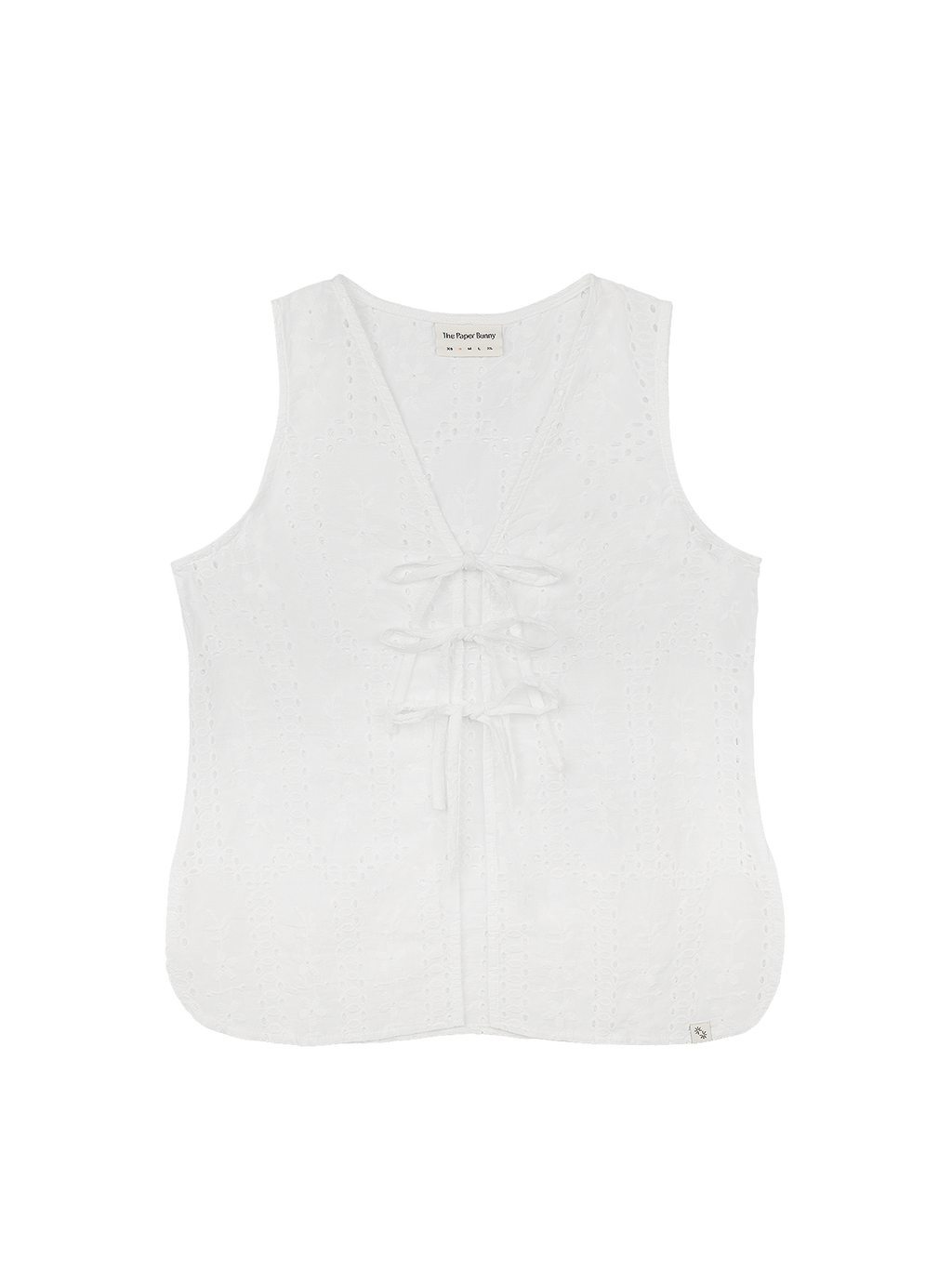 Relaxed Tie Vest (Broderie White)