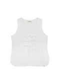 Relaxed Tie Vest (Broderie White)