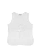 Relaxed Tie Vest (Broderie White)