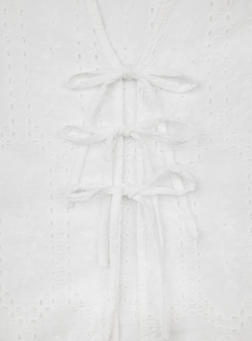 Relaxed Tie Vest (Broderie White)