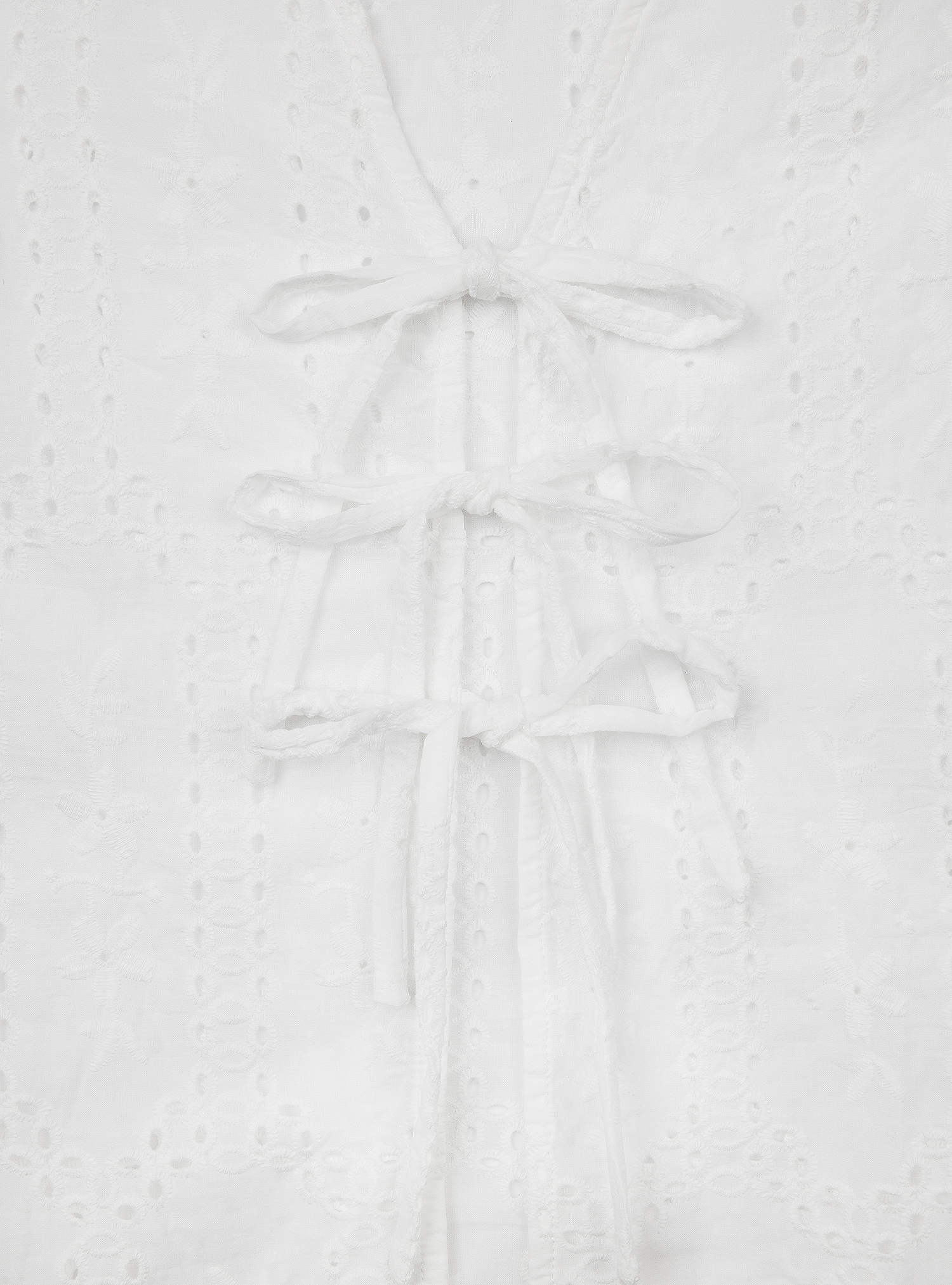 Relaxed Tie Vest (Broderie White)