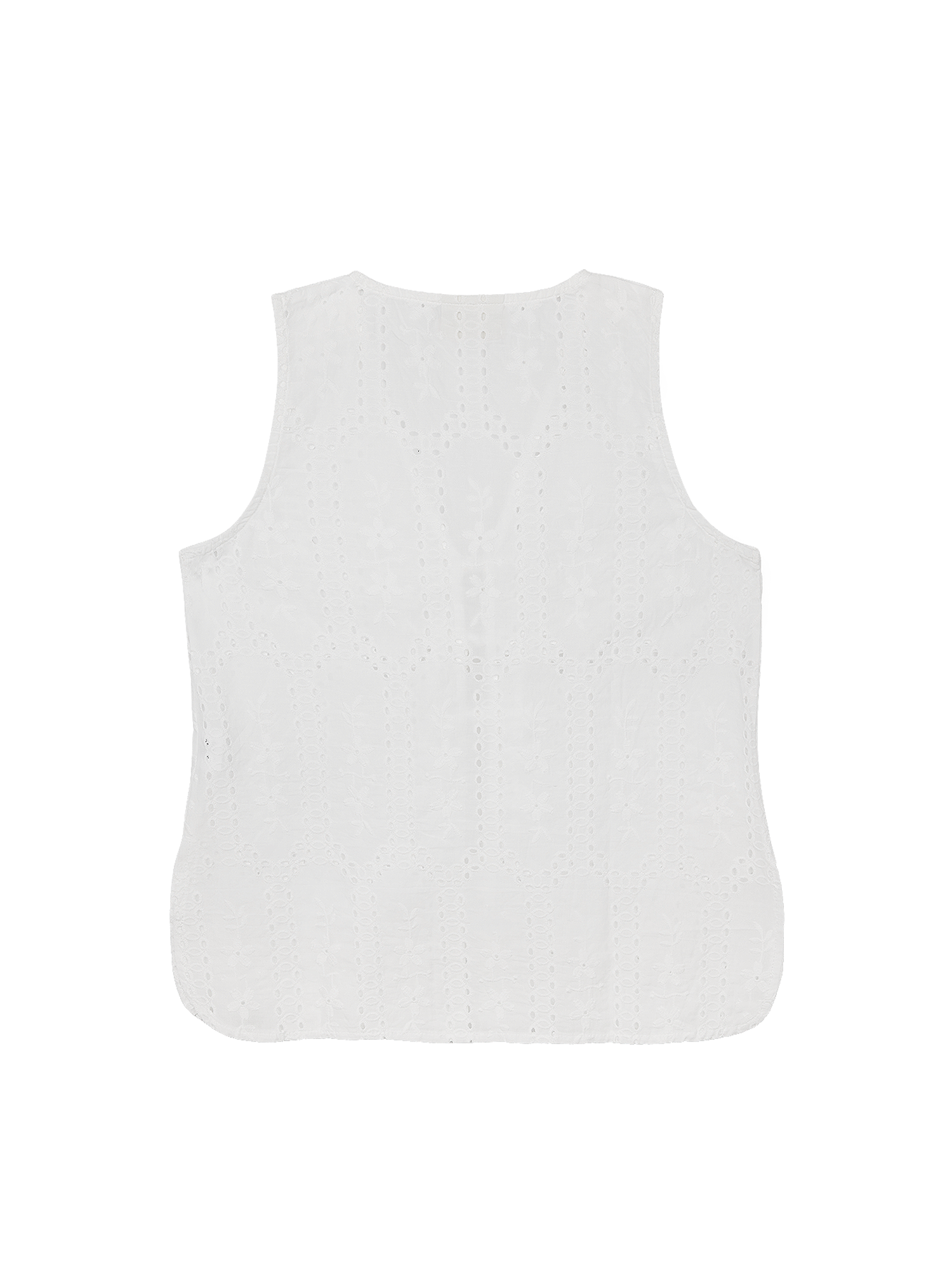 Relaxed Tie Vest (Broderie White)