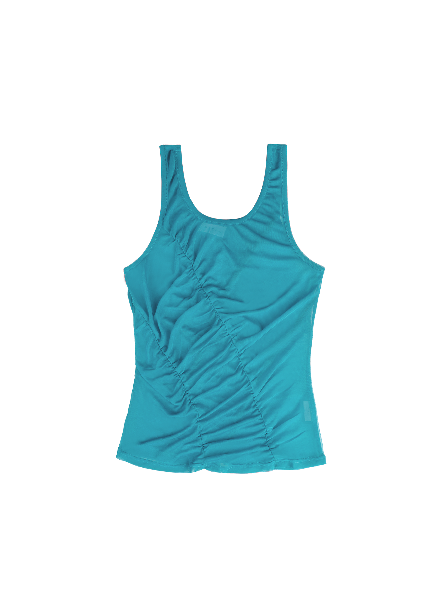 Sheer Ruched Tank (Electric)