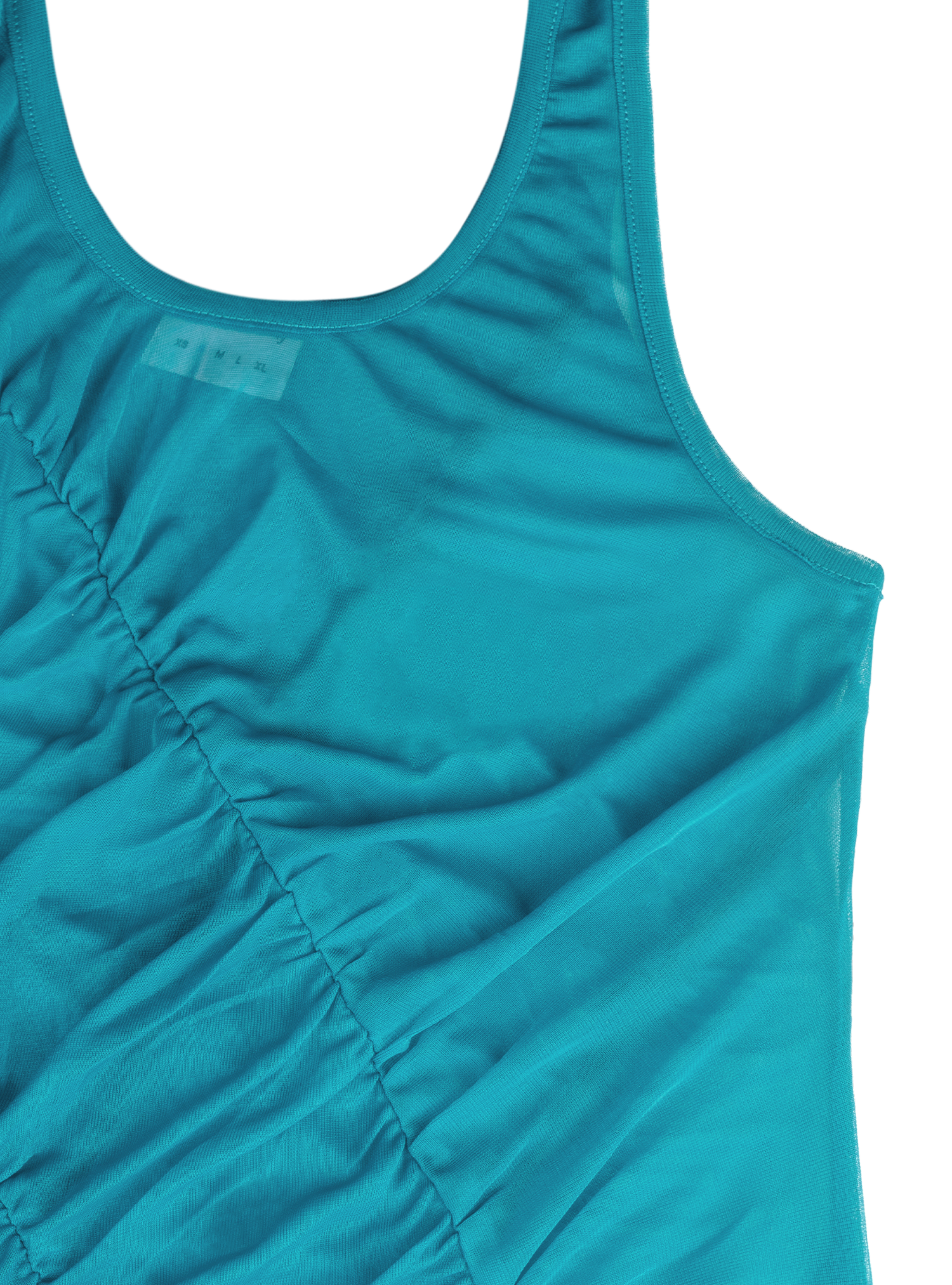 Sheer Ruched Tank (Electric)