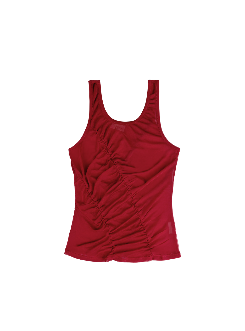 Sheer Ruched Tank (Ruby)