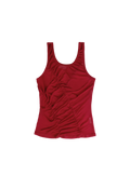 Sheer Ruched Tank (Ruby)