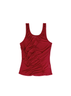 Sheer Ruched Tank (Ruby)