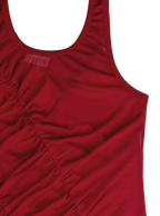 Sheer Ruched Tank (Ruby)