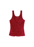 Sheer Ruched Tank (Ruby)