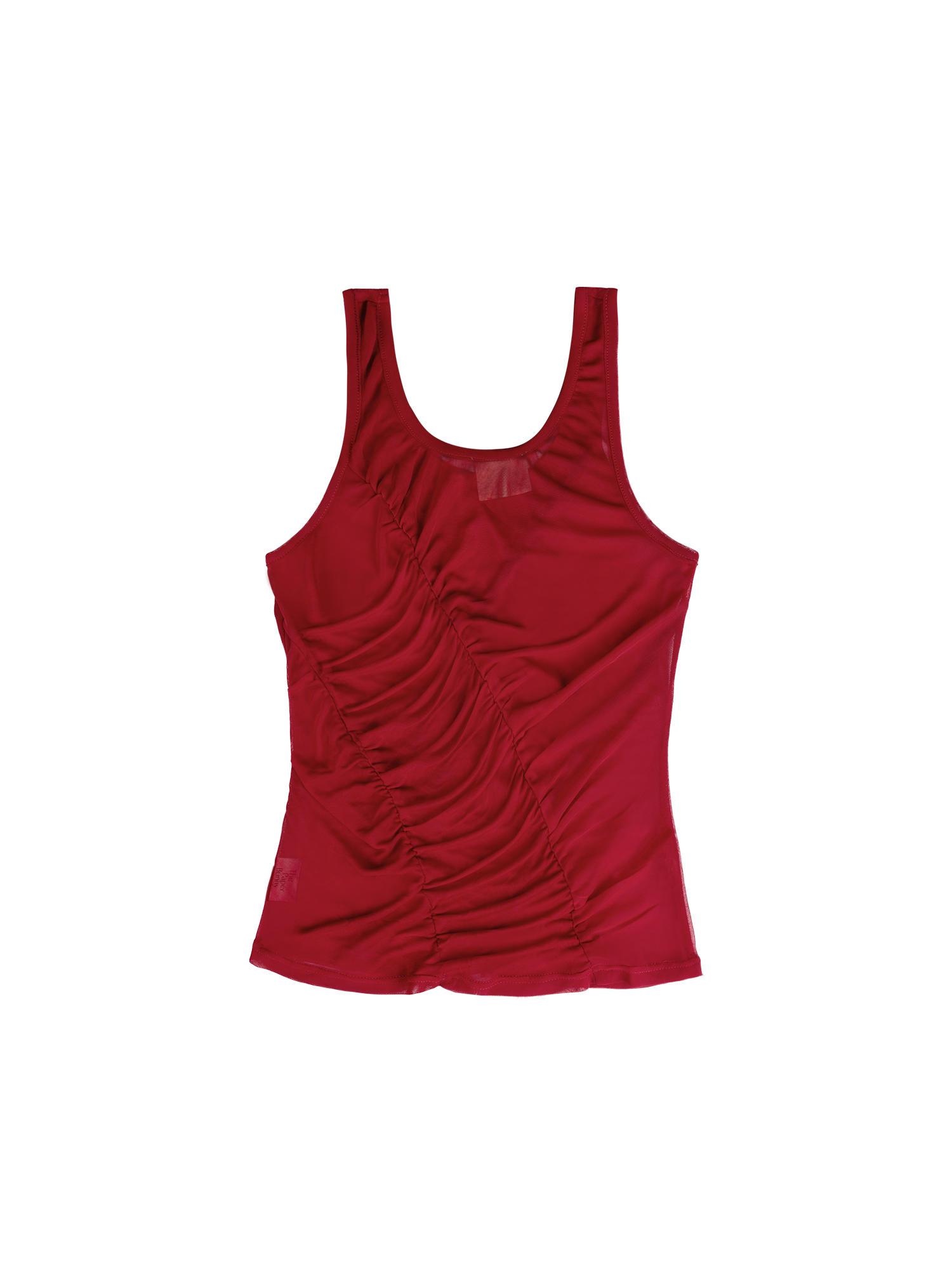 Sheer Ruched Tank (Ruby)