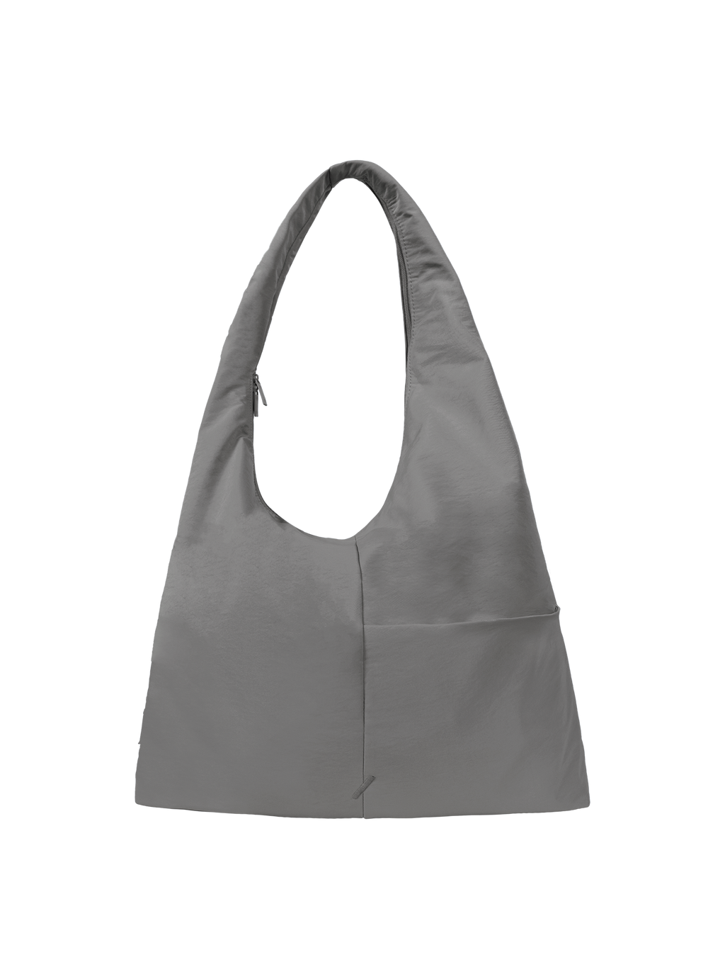The Arc slouchy hobo-style bag in grey nylon with adjustable shoulder strap