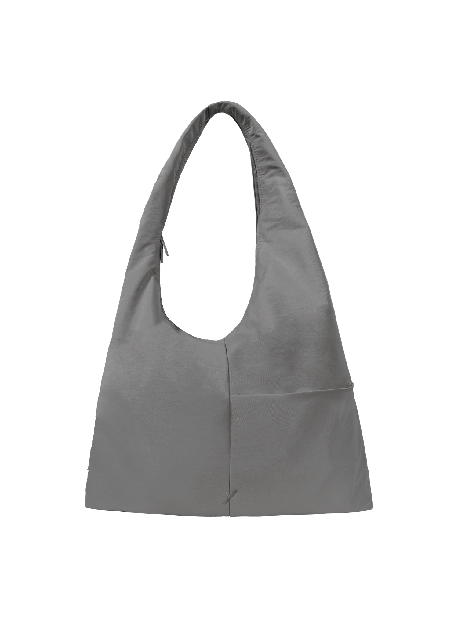 The Arc slouchy hobo-style bag in grey nylon with adjustable shoulder strap