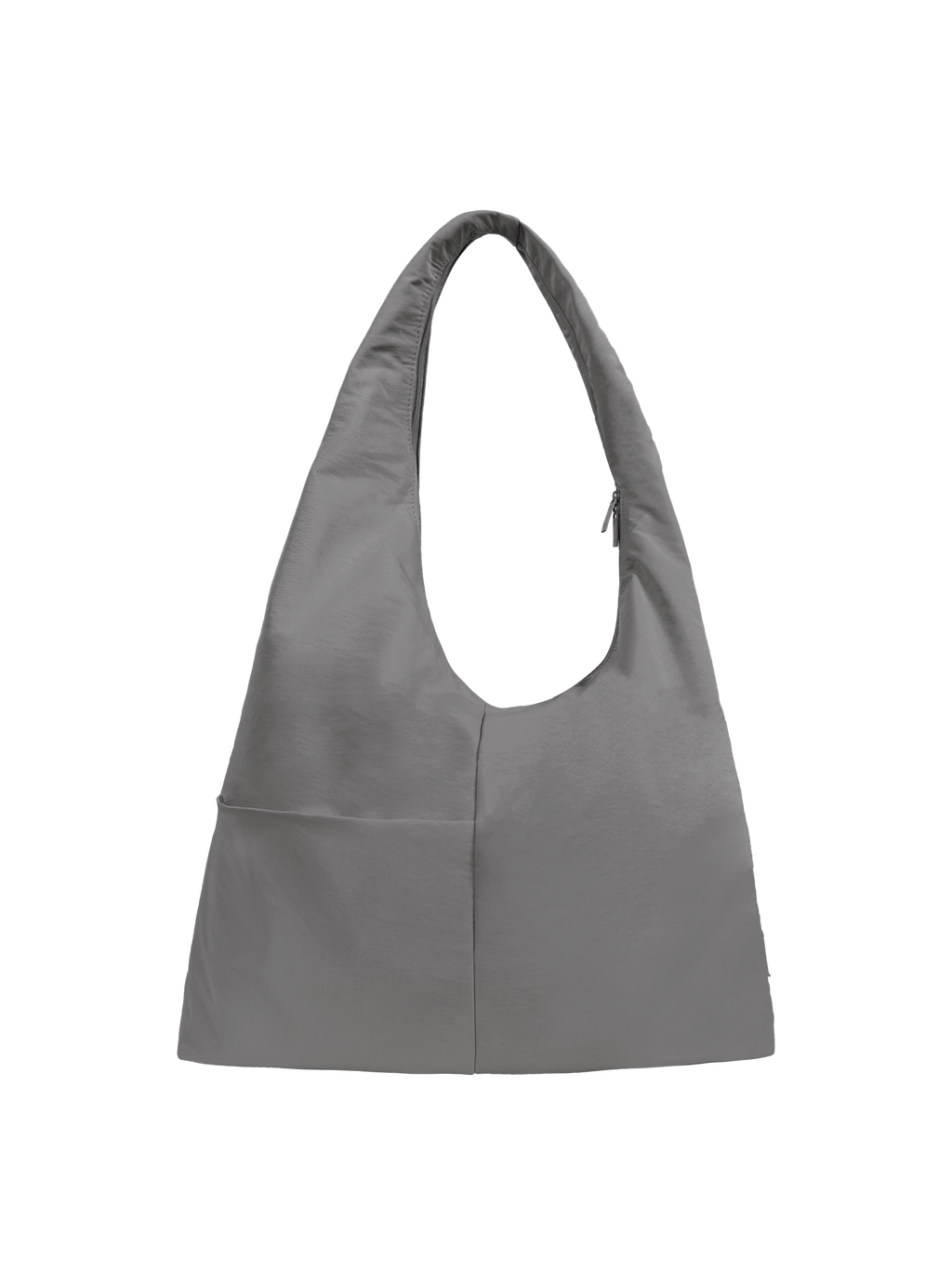 The Arc slouchy hobo-style bag in grey nylon with exterior pockets
