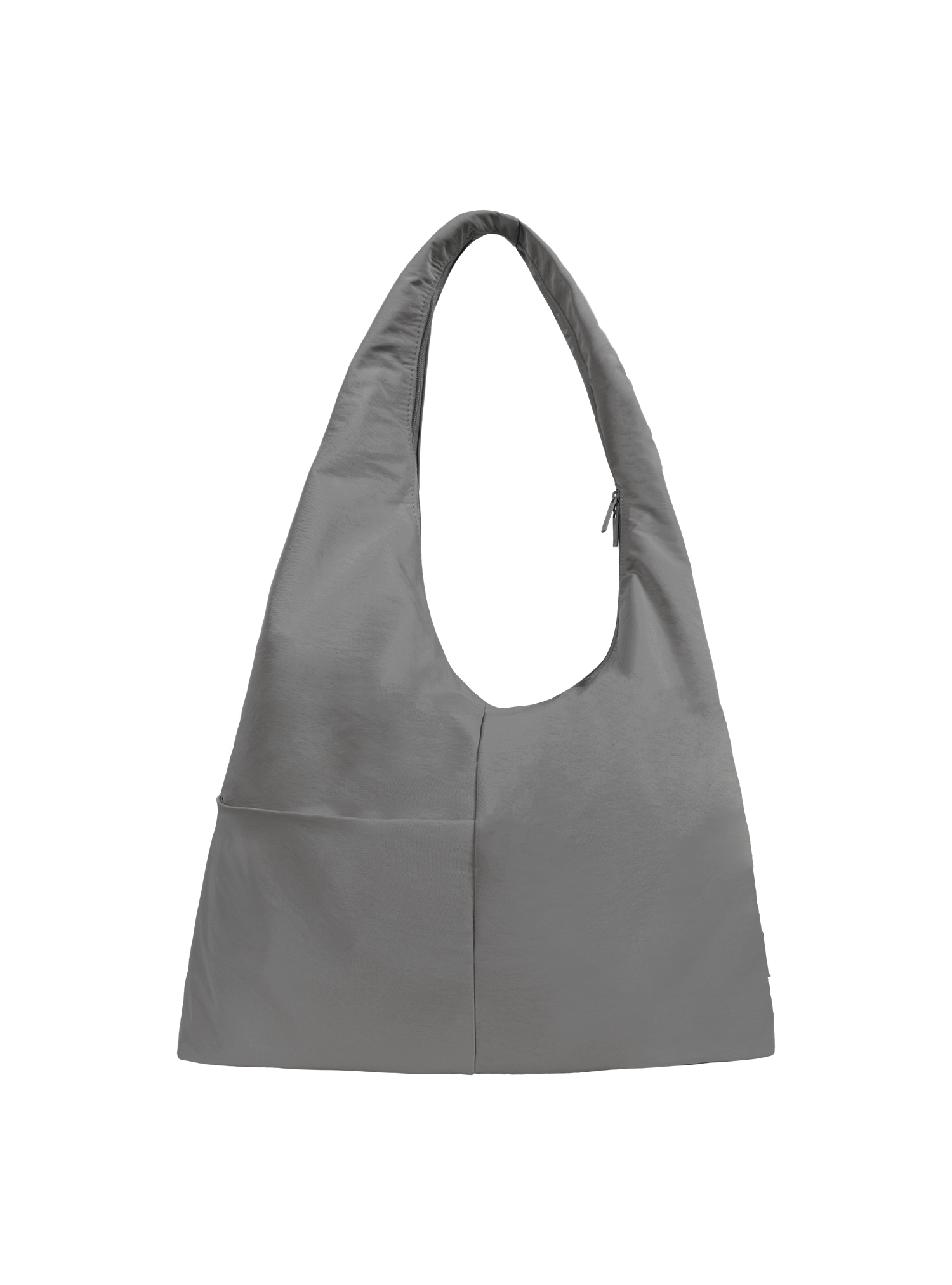 The Arc slouchy hobo-style bag in grey nylon with exterior pockets