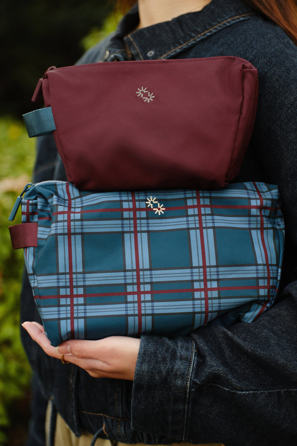 Travel Pouches (Plaid Moonberry)